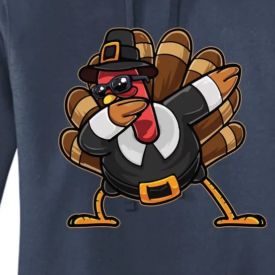 Dabbing Turkey Thanksgiving Day Pilgrim Funny Dab Funny Gift Women's Pullover Hoodie