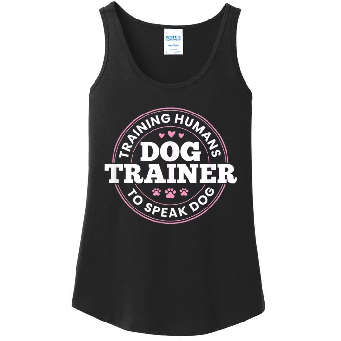 Dog Trainer Training Humans To Speak Dog Cute Funny Trainer Ladies Essential Tank