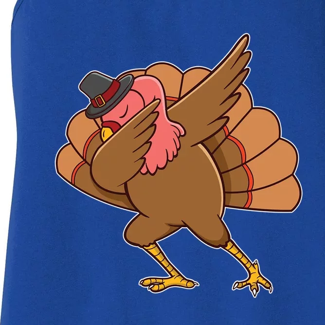 Dabbing Turkey Thanksgiving Dinner Gift Idea Meaningful Gift Women's Racerback Tank