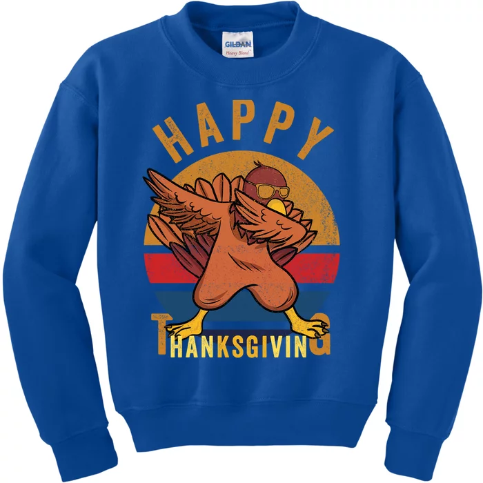 Dabbing Turkey Thanksgiving Great Gift Turkey Dabbing Cool Gift Kids Sweatshirt