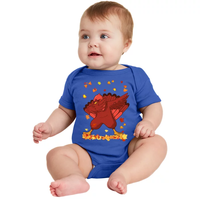 Dabbing Turkey Thanksgiving Day Turkey Day Dab Dance Fall Cute Gift Baby Bodysuit