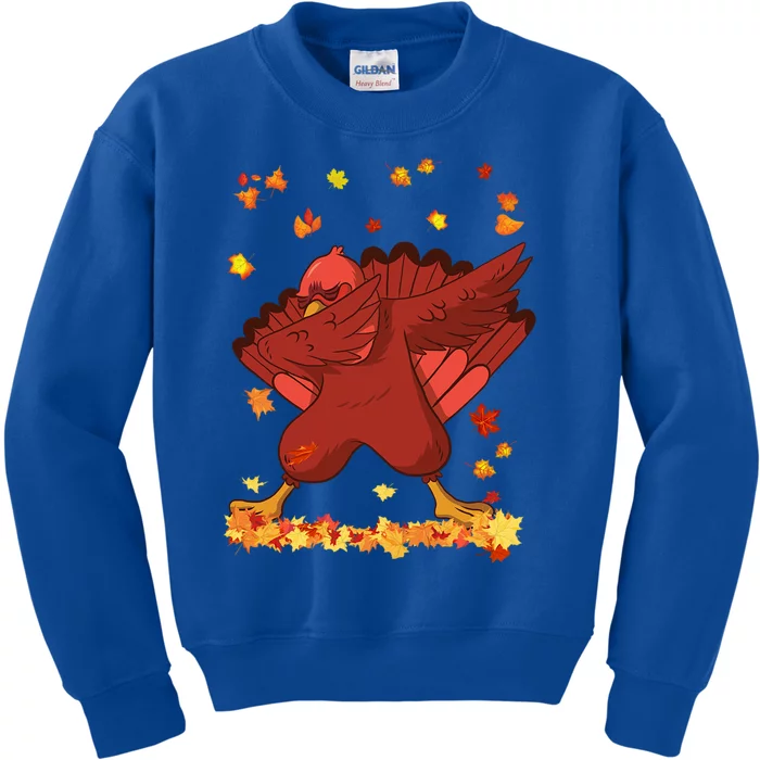 Dabbing Turkey Thanksgiving Day Turkey Day Dab Dance Fall Cute Gift Kids Sweatshirt