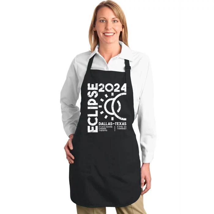 Dallas Texas Total Solar Eclipse April 8 2024 Totality Full-Length Apron With Pocket