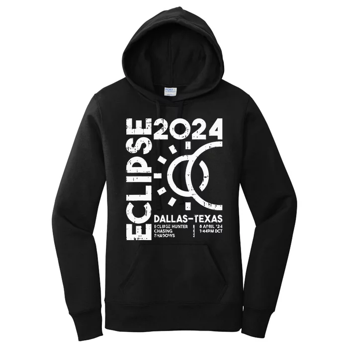 Dallas Texas Total Solar Eclipse April 8 2024 Totality Women's Pullover Hoodie