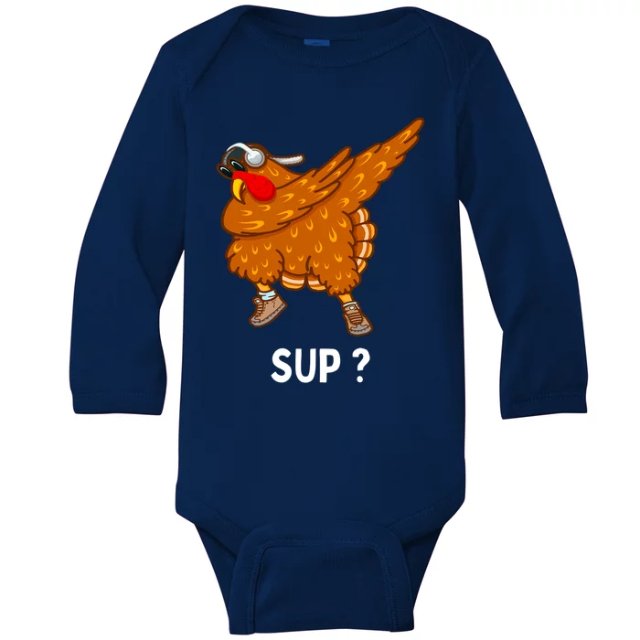 Dabbing Turkey Thanksgiving Great Gift Baby Long Sleeve Bodysuit