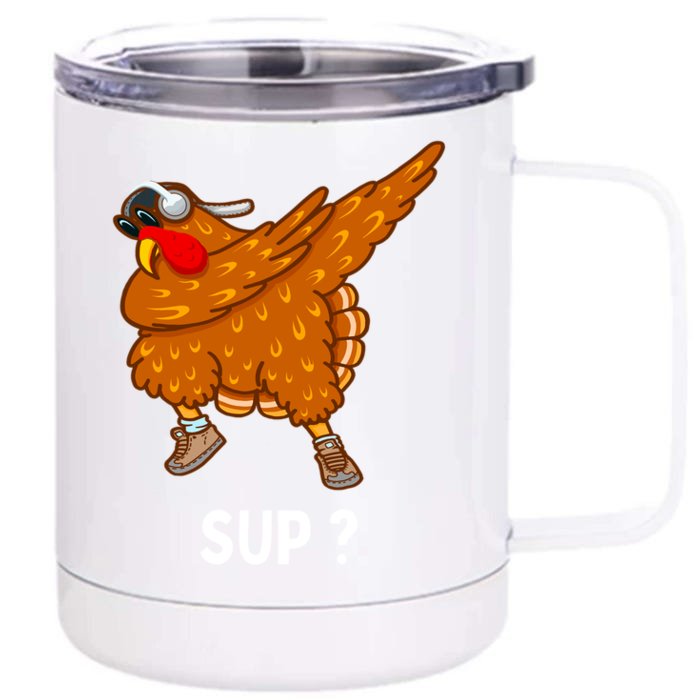 Dabbing Turkey Thanksgiving Great Gift Front & Back 12oz Stainless Steel Tumbler Cup