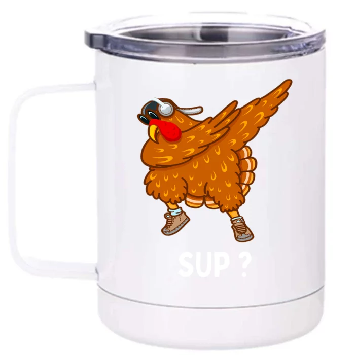 Dabbing Turkey Thanksgiving Great Gift Front & Back 12oz Stainless Steel Tumbler Cup