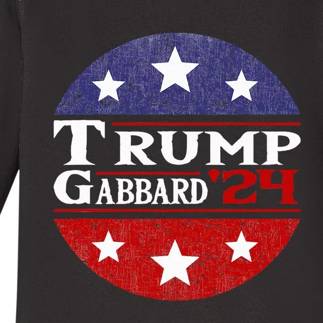 Donald Trump Tulsi Gabbard 2024 Conservative Us Flag Baby Long Sleeve Bodysuit