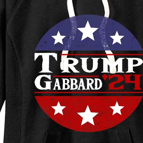 Donald Trump Tulsi Gabbard 2024 Conservative Us Flag Women's Fleece Hoodie