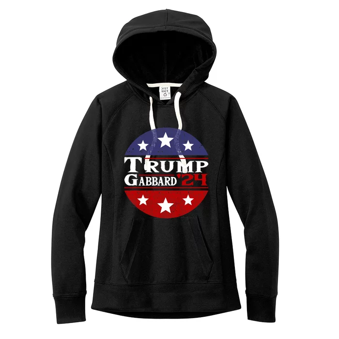 Donald Trump Tulsi Gabbard 2024 Conservative Us Flag Women's Fleece Hoodie