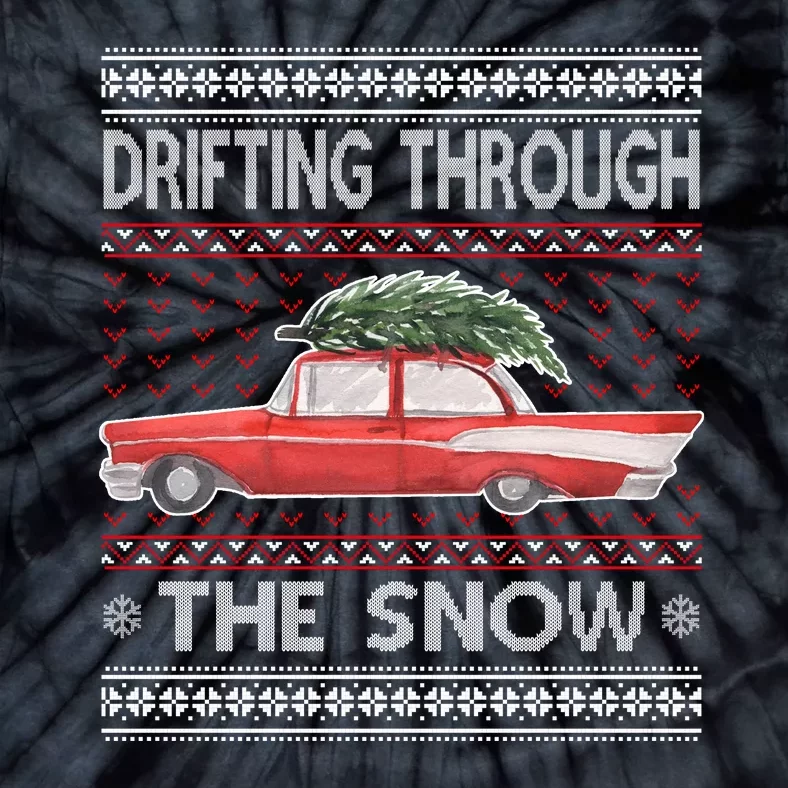 Drifting Through The Snow Ugly Christmas Sweater Tie-Dye T-Shirt