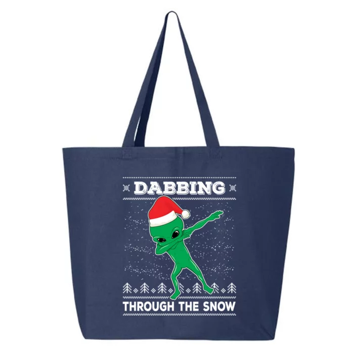 Dabbing Through The Snow Alien Santa Ugly Christmas Sweater Gift 25L Jumbo Tote