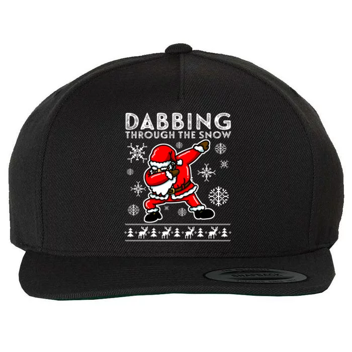 Dabbing Through The Snow Great Gift Santa Dab Funny Gift Wool Snapback Cap