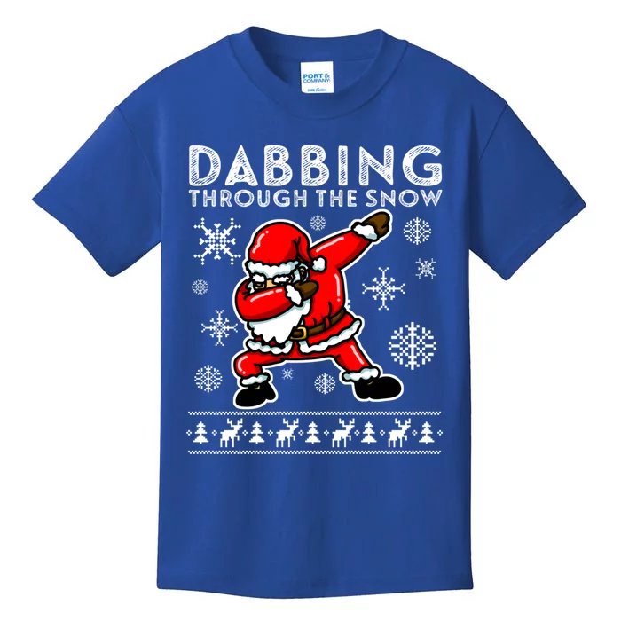 Dabbing Through The Snow Great Gift Santa Dab Funny Gift Kids T-Shirt