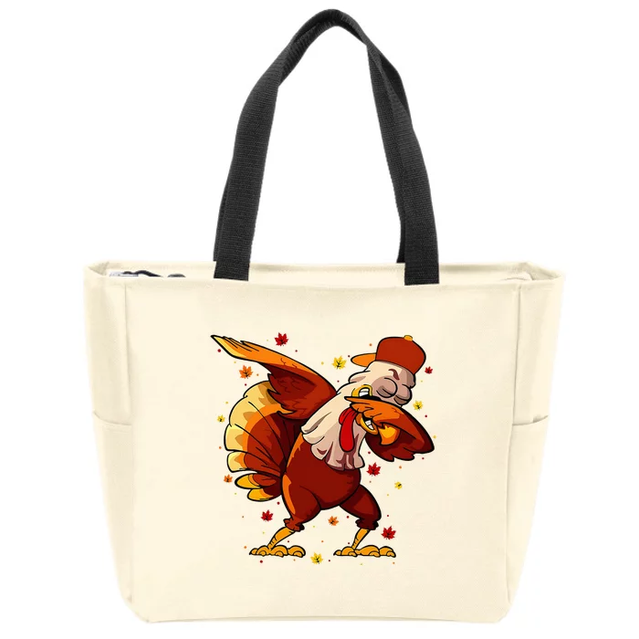 Dabbing Turkey Thanksgiving Day Pilgrim Funny Dab Zip Tote Bag