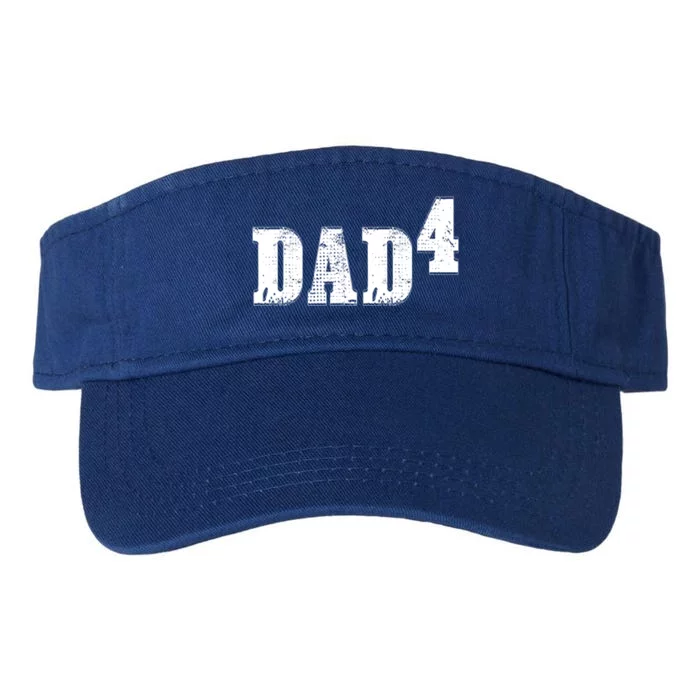 Dad To The Fourth Power Dad Of 4 4th Power Father's Day Gift Valucap Bio-Washed Visor