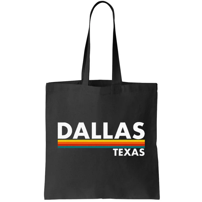 Dallas Texas Tx Retro Stripes Tote Bag