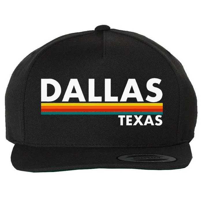 Dallas Texas Tx Retro Stripes Wool Snapback Cap