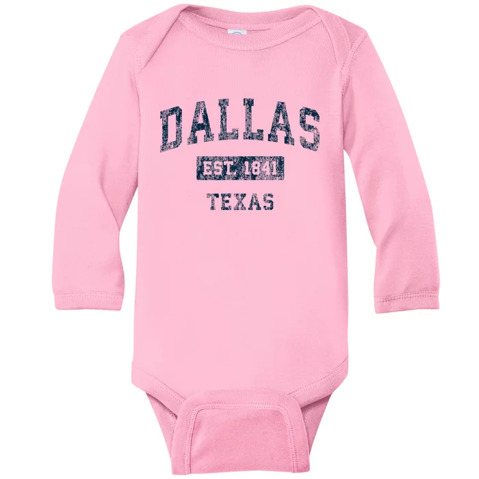 Dallas Texas Tx Vintage Baby Long Sleeve Bodysuit