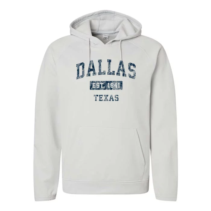 Dallas Texas Tx Vintage Performance Fleece Hoodie