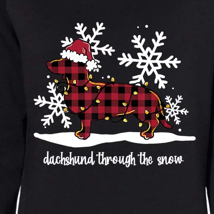 Dachshund Through The White Snow Retro Dachshund Lover Owner Great Gift Womens California Wash Sweatshirt