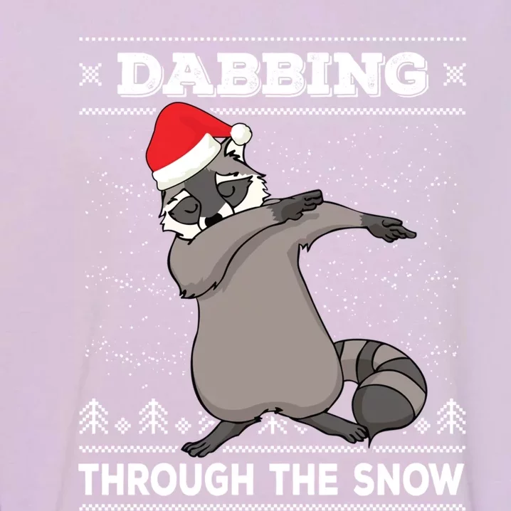 Dabbing Through The Snow Raccoon Dab Ugly Christmas Great Gift Garment-Dyed Sweatshirt