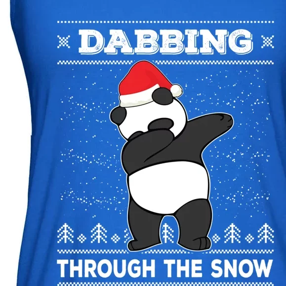 Dabbing Through The Snow Panda Dab Ugly Christmas Sweater Gift Ladies Essential Flowy Tank