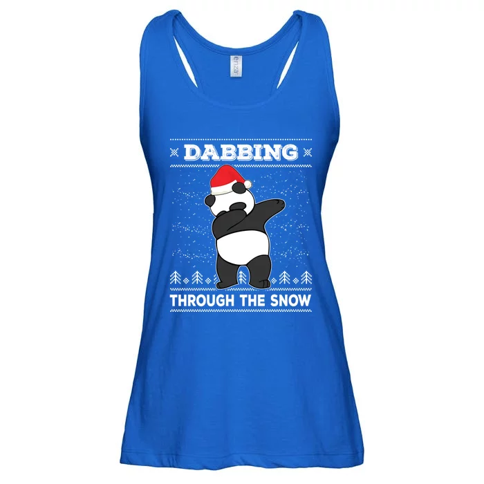 Dabbing Through The Snow Panda Dab Ugly Christmas Sweater Gift Ladies Essential Flowy Tank