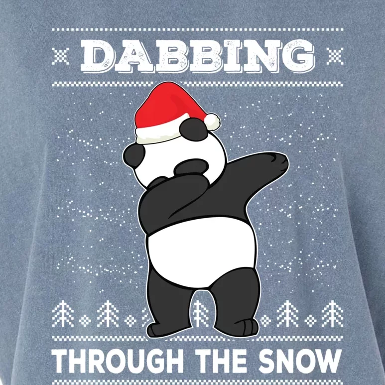 Dabbing Through The Snow Panda Dab Ugly Christmas Sweater Gift Garment-Dyed Women's Muscle Tee