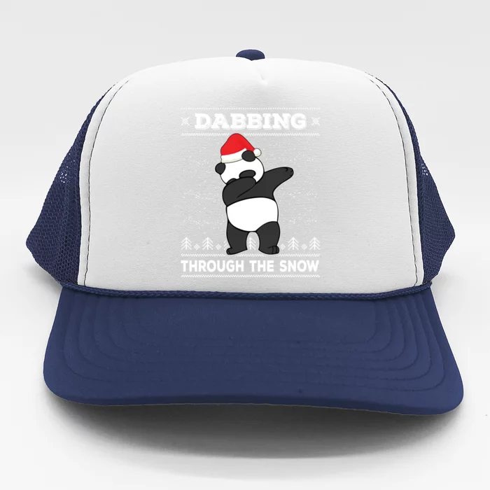 Dabbing Through The Snow Panda Dab Ugly Christmas Sweater Gift Trucker Hat