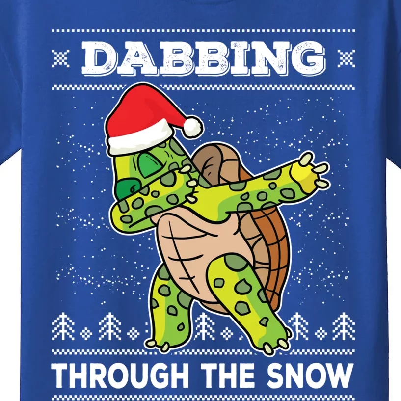 Dabbing Through The Snow Dab Turtle Ugly Christmas Sweater Great Gift Kids T-Shirt