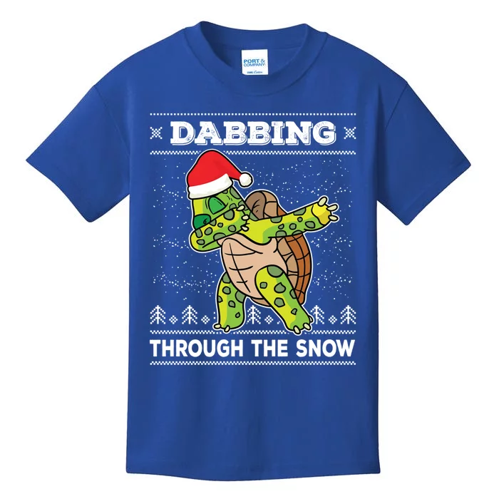 Dabbing Through The Snow Dab Turtle Ugly Christmas Sweater Great Gift Kids T-Shirt