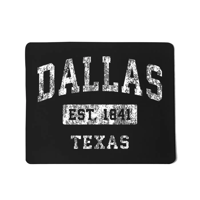 Dallas Texas Tx Vintage Established Sports Mousepad