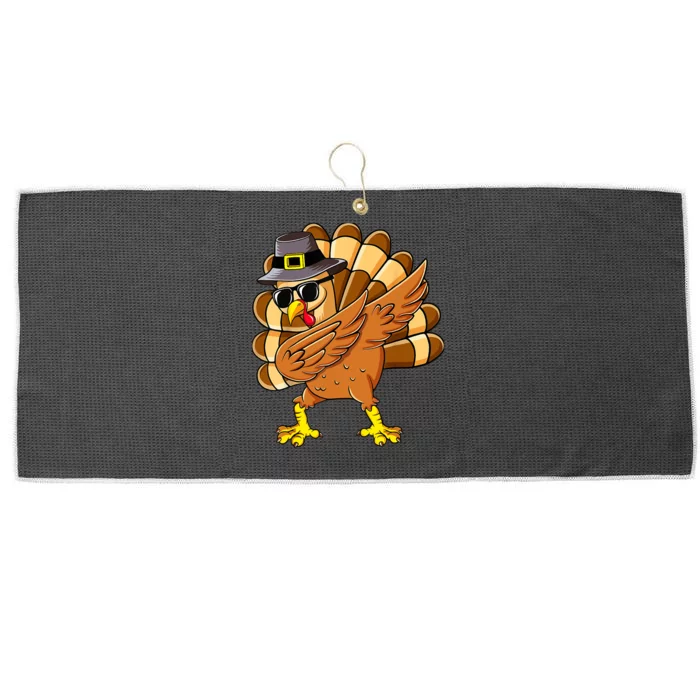 Dabbing Turkey Thanksgiving Day Pilgrim Boy Girl Funny Dab Large Microfiber Waffle Golf Towel