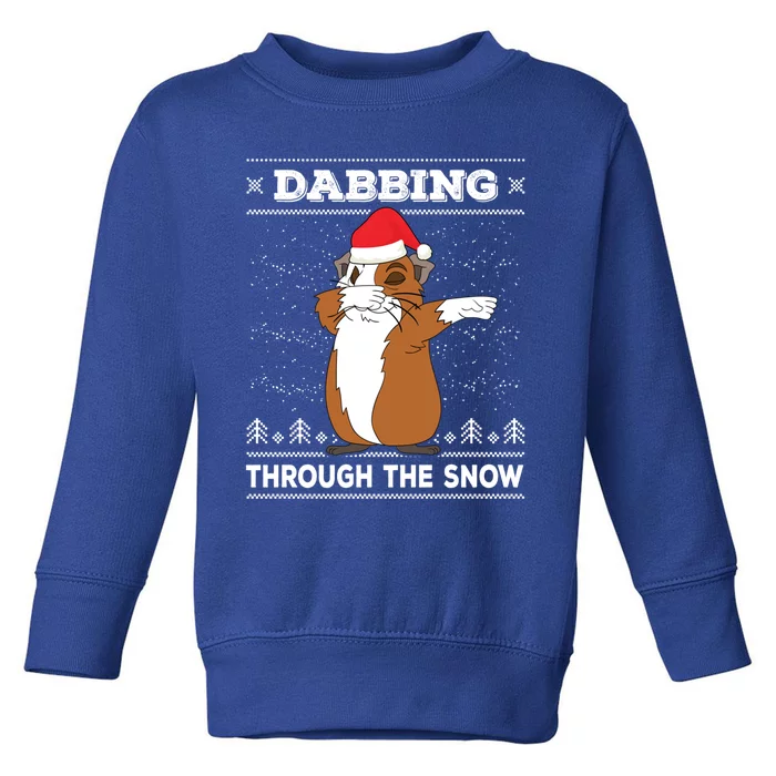 Dabbing Through The Snow Guinea Pig Ugly Christmas Sweater Cool Gift Toddler Sweatshirt