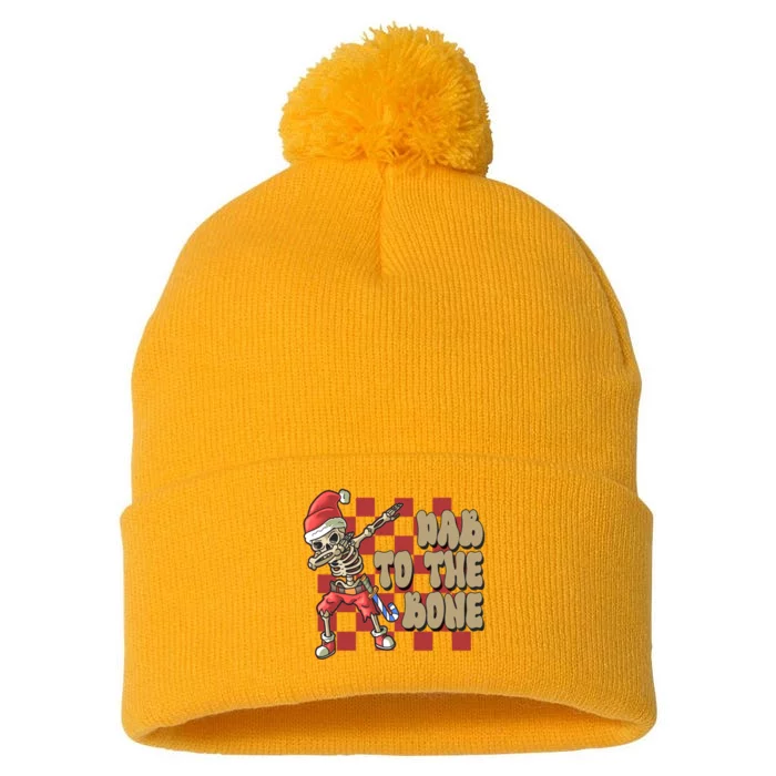 Dab To The Bone Funny Halloween Skeleton Pom Pom 12in Knit Beanie