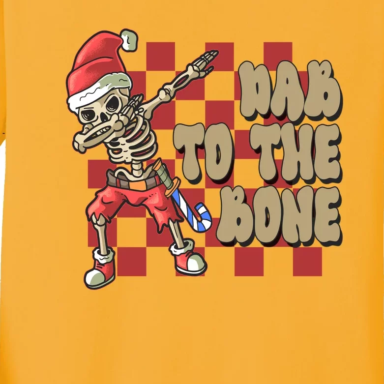 Dab To The Bone Funny Halloween Skeleton Kids Long Sleeve Shirt