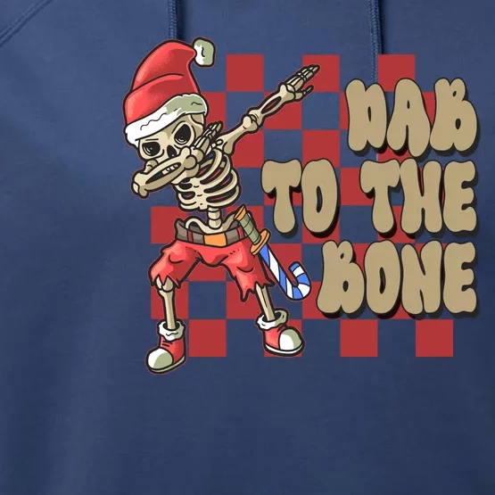 Dab To The Bone Funny Halloween Skeleton Performance Fleece Hoodie