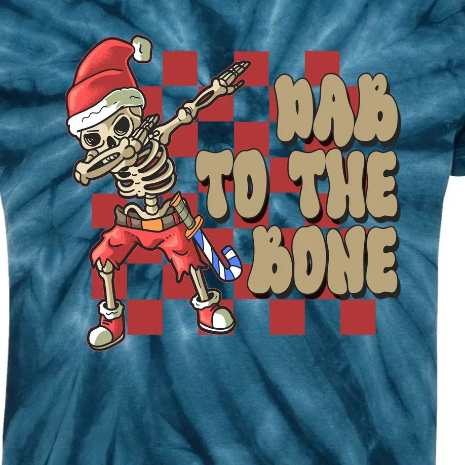 Dab To The Bone Funny Halloween Skeleton Kids Tie-Dye T-Shirt