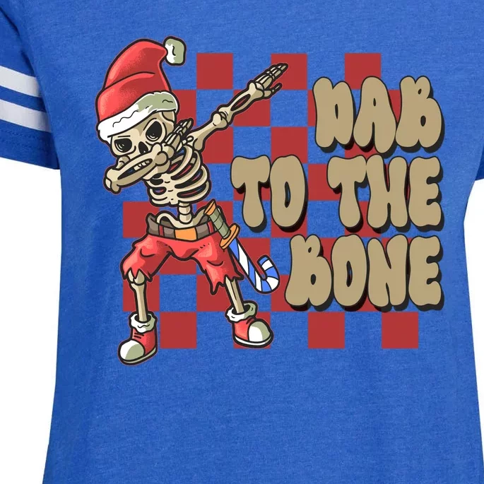 Dab To The Bone Funny Halloween Skeleton Enza Ladies Jersey Football T-Shirt