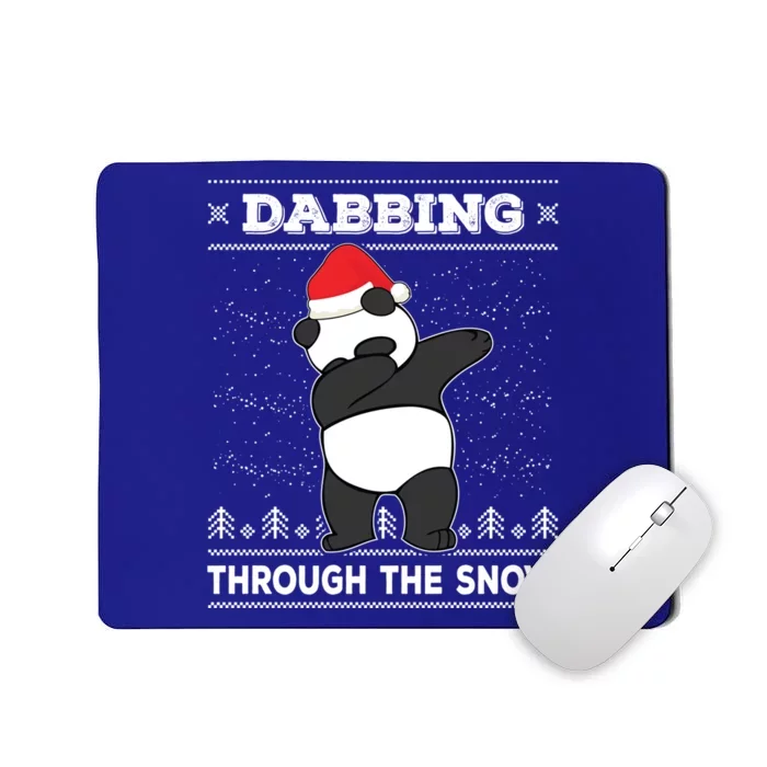 Dabbing Through The Snow Panda Dab Ugly Christmas Sweater Gift Mousepad