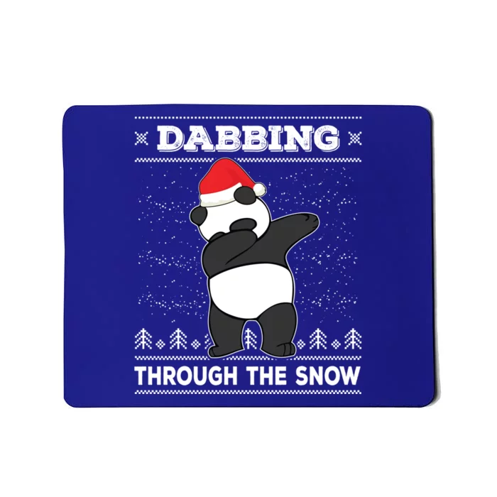 Dabbing Through The Snow Panda Dab Ugly Christmas Sweater Gift Mousepad