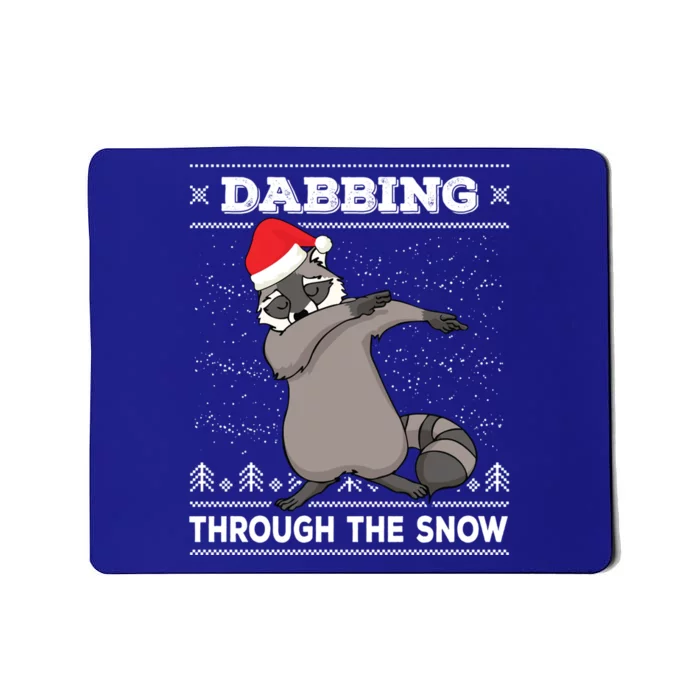 Dabbing Through The Snow Raccoon Dab Ugly Christmas Sweater Cool Gift Mousepad