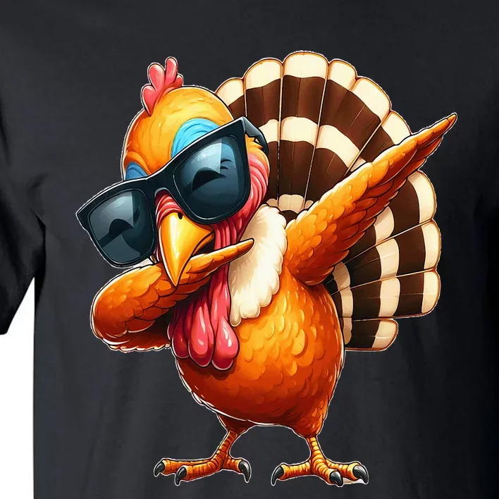 Dabbing Turkey Thanksgiving Day Pilgrim Tall T-Shirt