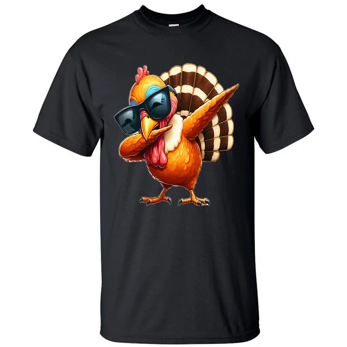 Dabbing Turkey Thanksgiving Day Pilgrim Tall T-Shirt