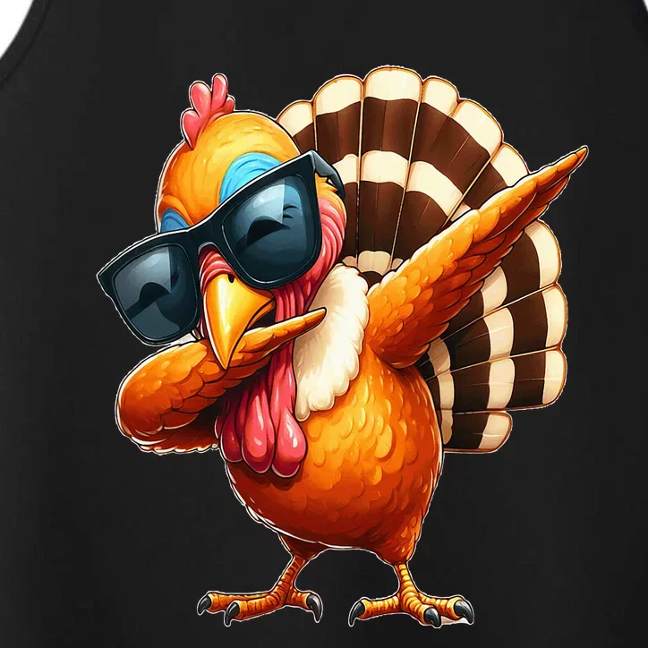 Dabbing Turkey Thanksgiving Day Pilgrim Performance Tank