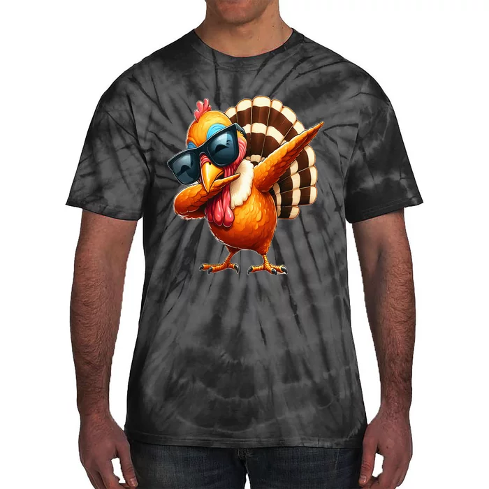 Dabbing Turkey Thanksgiving Day Pilgrim Tie-Dye T-Shirt