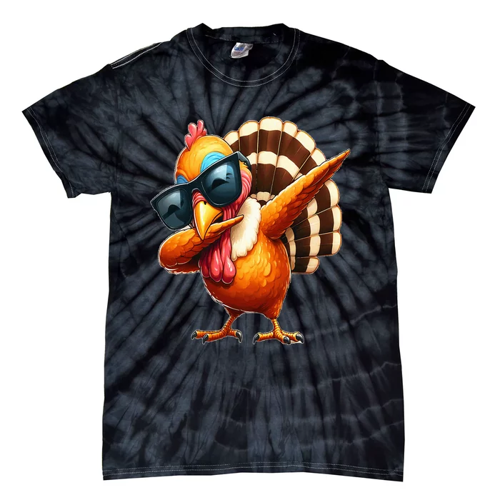 Dabbing Turkey Thanksgiving Day Pilgrim Tie-Dye T-Shirt