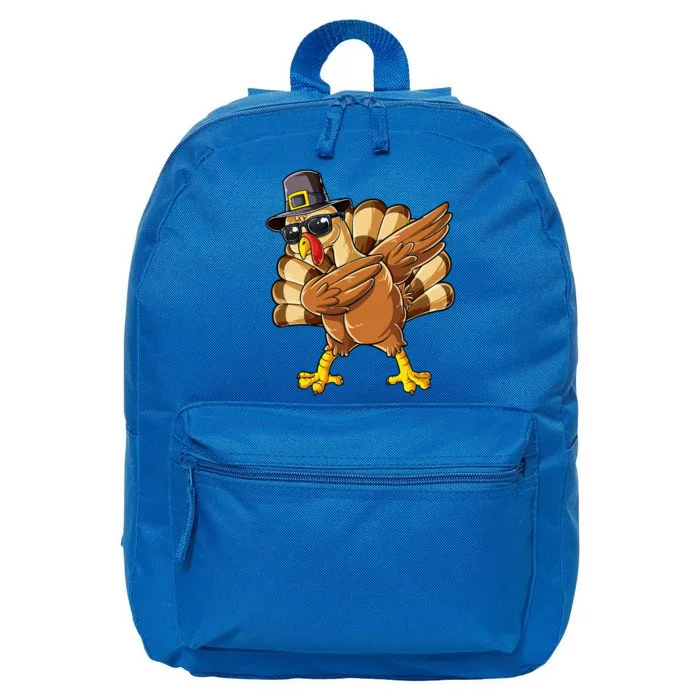 Dabbing Turkey Thanksgiving Day Pilgrim 16 in Basic Backpack