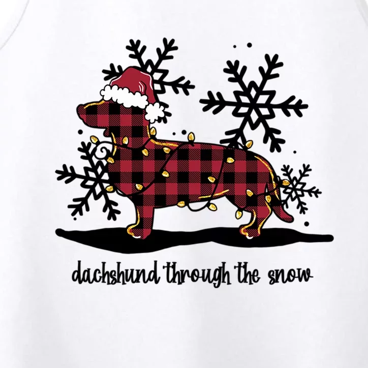 Dachshund Through The White Snow Retro Dachshund Lover Owner Great Gift Performance Tank